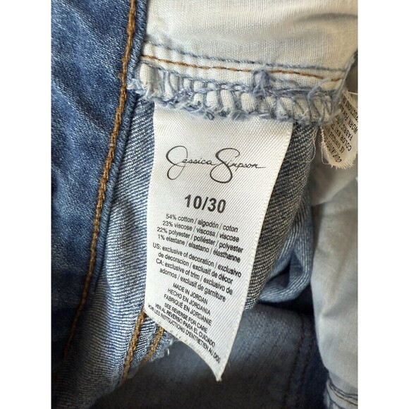 Jessica simpson jeans 10 rolled crop skinny blue dark wash mid rise denim - Picture 2 of 13